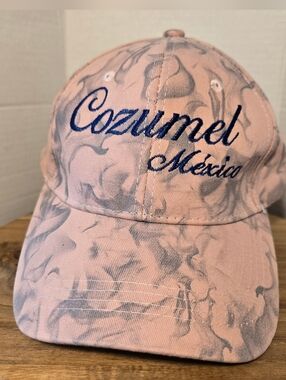Cozumel Mexico Baseball Hat Cap Pink Marble Adjustable New w/o Tags Souvenir Hat
